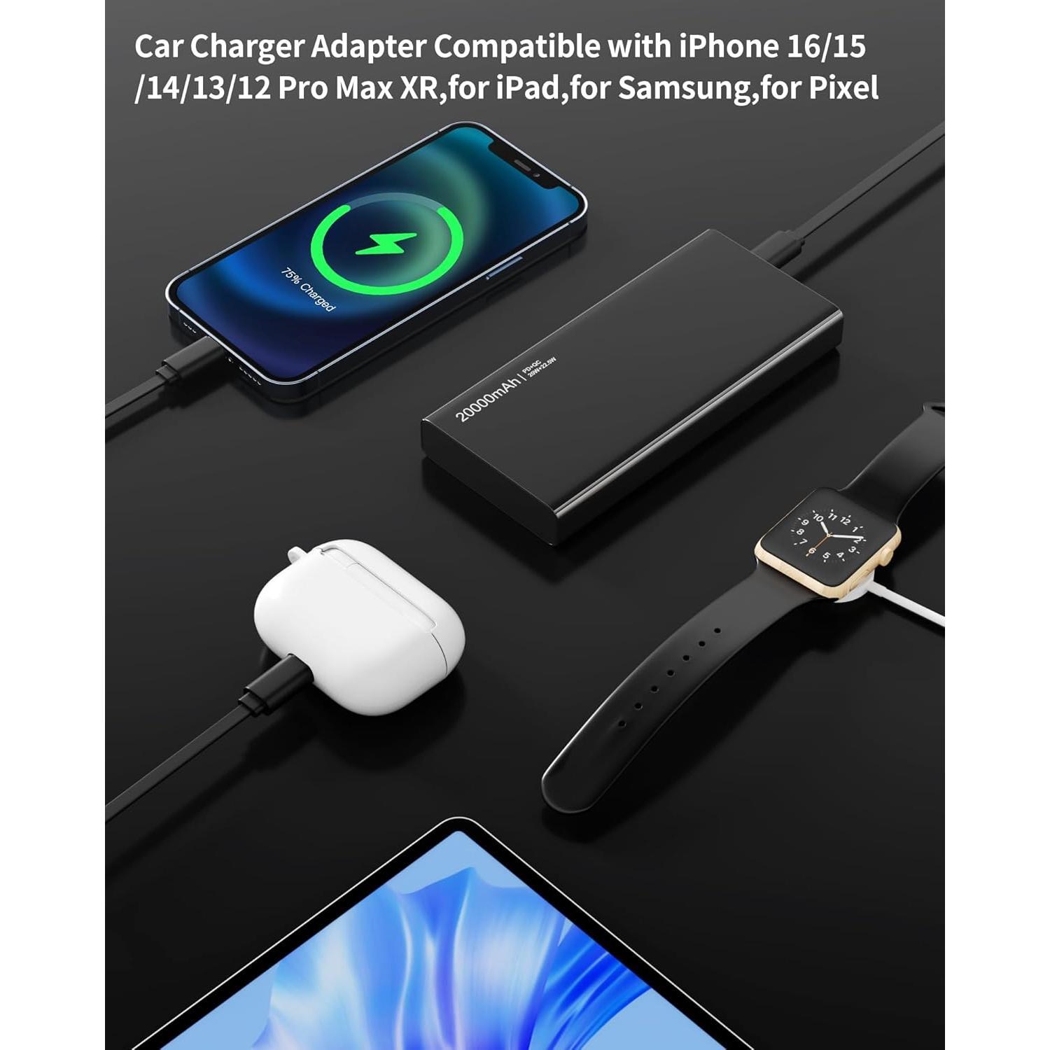 Retractable Car Charger 4 in 1 Adapter